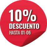 10 PORCIENTO DE DESCUENTO HASTA 1 DE JUNIO